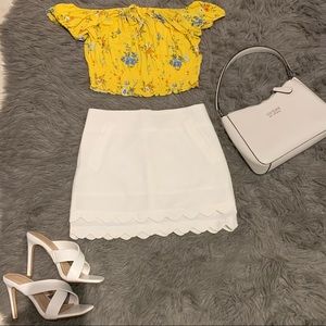 White Linen Mini Skirt